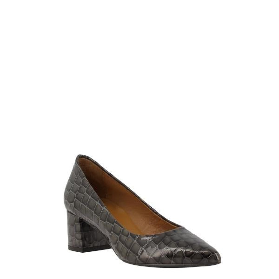 Womens Quait Mid Heels | Quait 18835 Charcoal