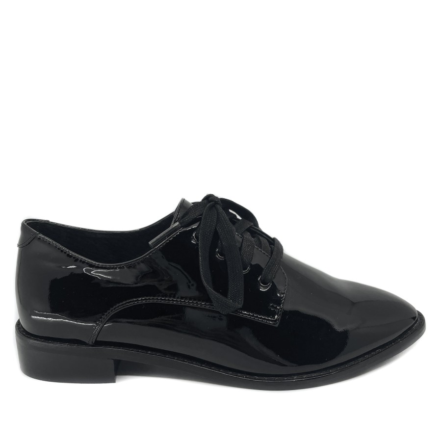 Womens Nude | Nude Delilah Black Patent Lace Up