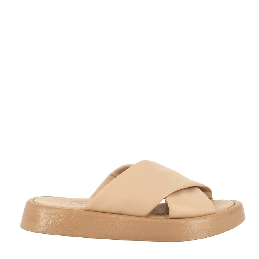 Womens Sempre Di Low Heels | Sempre Di 9097 Nude Platform Slide