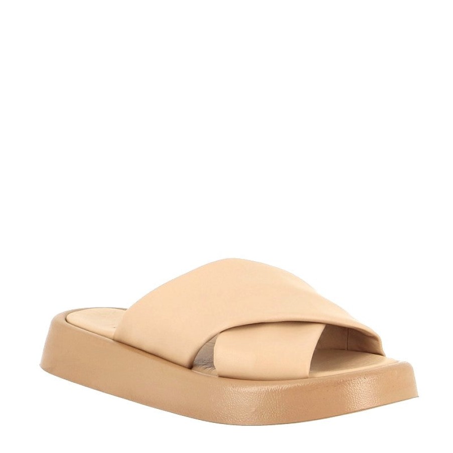 Womens Sempre Di Low Heels | Sempre Di 9097 Nude Platform Slide