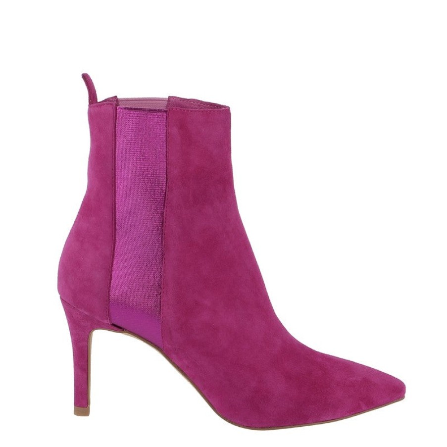 Womens Top End High Heels | Top End Bryann Fuchsia Suede Stiletto Boot