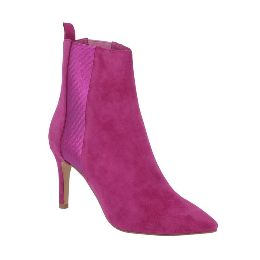 Womens Top End High Heels | Top End Bryann Fuchsia Suede Stiletto Boot