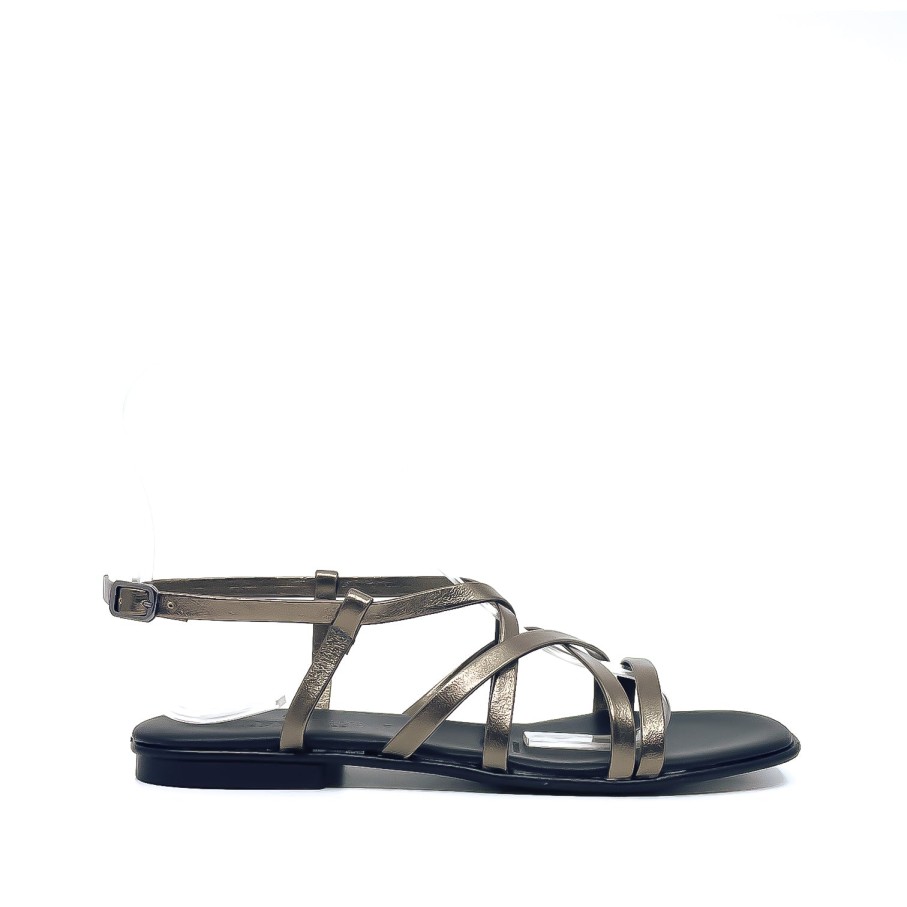 Womens Antichi Romani Low Heels | Antichi Romani 292 Pewter Sandal