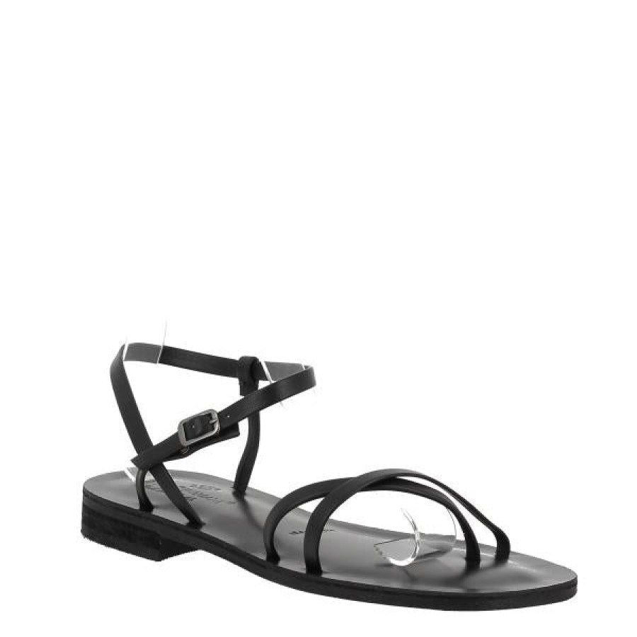 Womens Antichi Romani Low Heels | Antichi Romani 244 Black Sandal