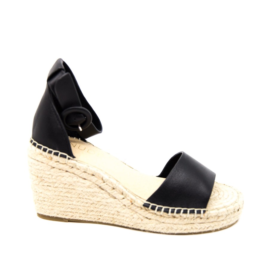 Womens Nude | Nude Dahlia Black Wedge Sandal