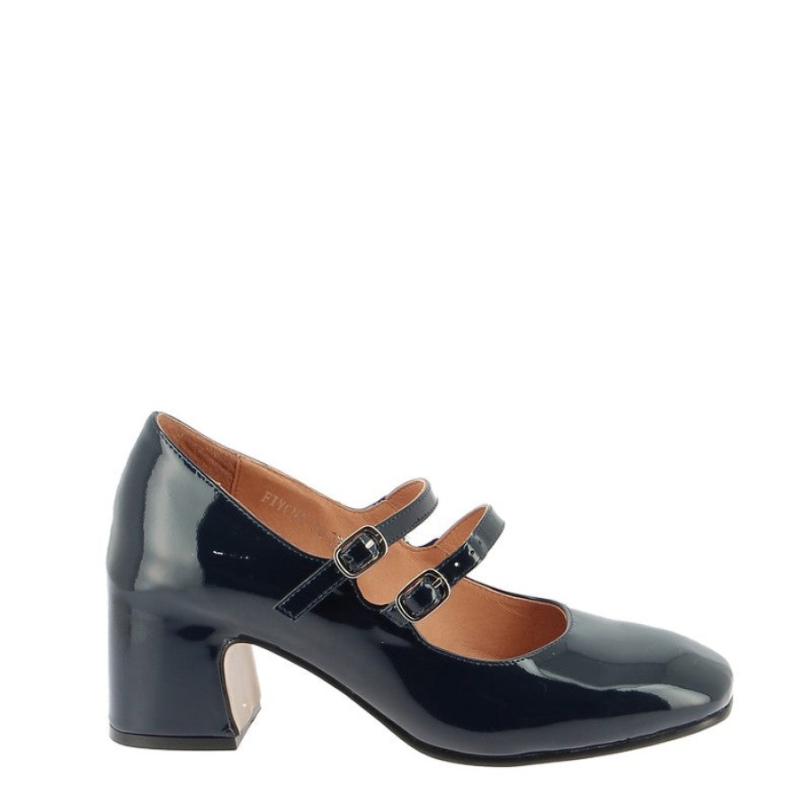 Womens Top End High Heels | Top End Fiyona Navy Patent Mary-Jane