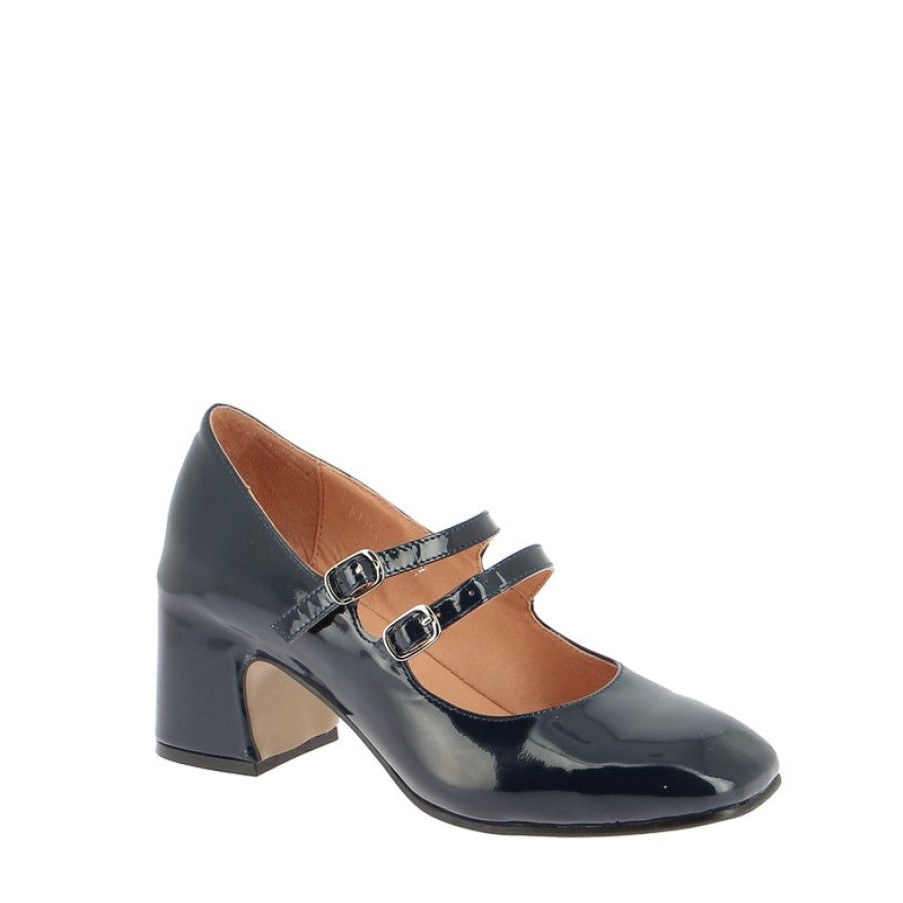 Womens Top End High Heels | Top End Fiyona Navy Patent Mary-Jane