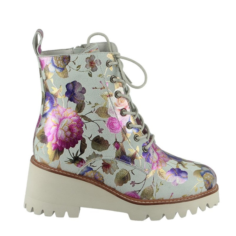 Womens Bresley | Bresley Posey White Garden Ankle Boot