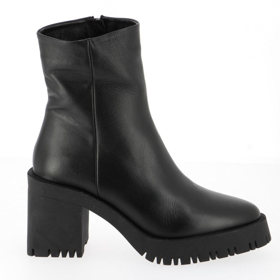 Womens Nu By Neo Ankle Boots | Nu By Neo Aggy Black Heeled Ankle Boot