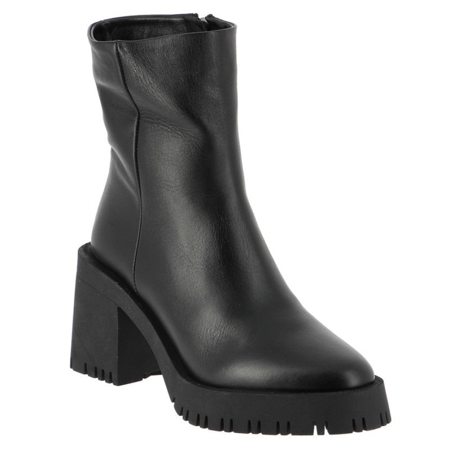 Womens Nu By Neo Ankle Boots | Nu By Neo Aggy Black Heeled Ankle Boot