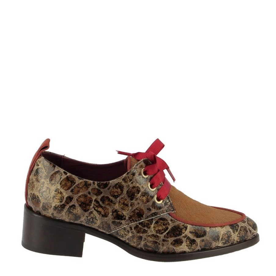 Womens Torretti | Torretti 8531 Tortoiseshell/Pony Lace Up