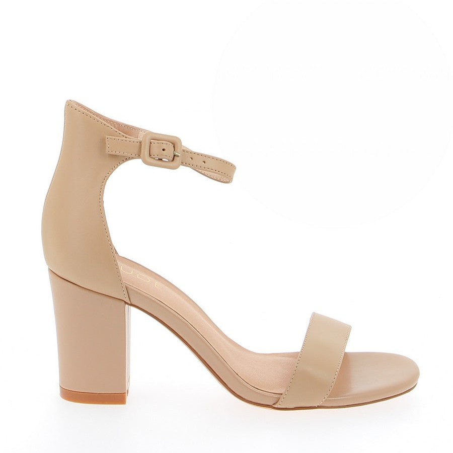 Womens Nude Mid Heels | Nude Silence Warm Nude Heeled Sandal