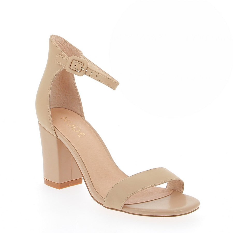 Womens Nude Mid Heels | Nude Silence Warm Nude Heeled Sandal