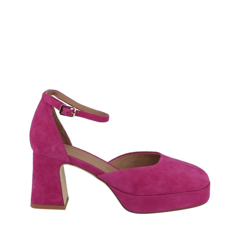 Womens Mollini | Mollini Nest Fuschia Suede Platform Heel