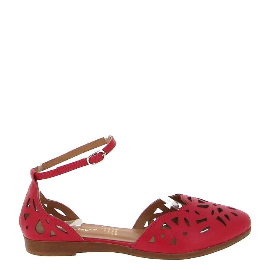 Womens Wave Low Heels | Wave 23082 Red Mary Jane