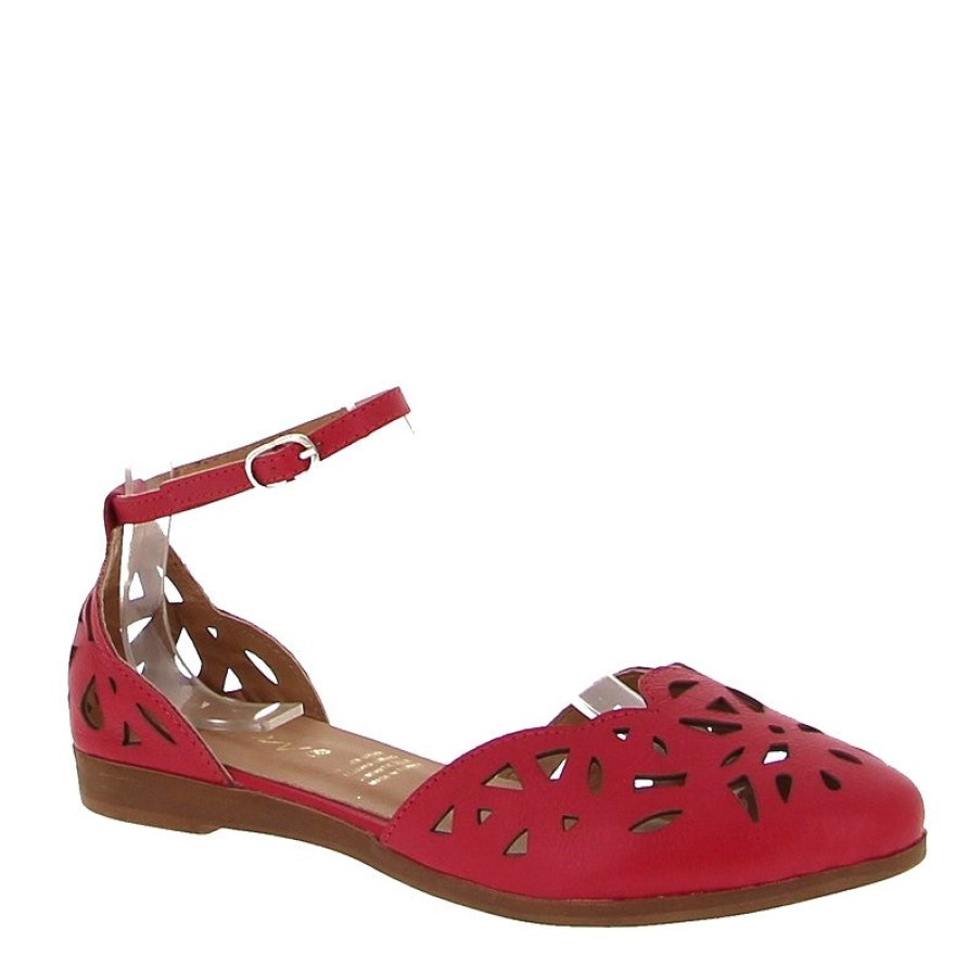 Womens Wave Low Heels | Wave 23082 Red Mary Jane