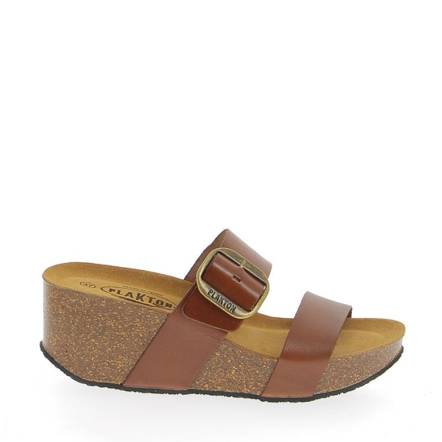 Womens Plakton | Plakton 873004 Light Brown Wedge Slide