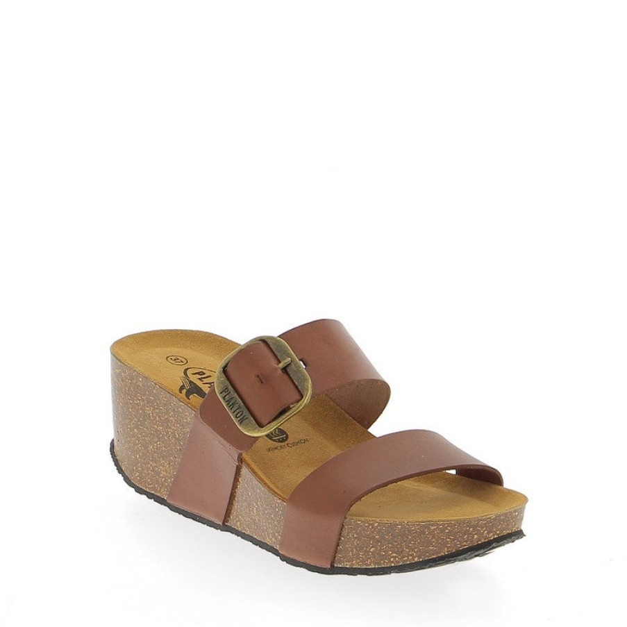 Womens Plakton | Plakton 873004 Light Brown Wedge Slide