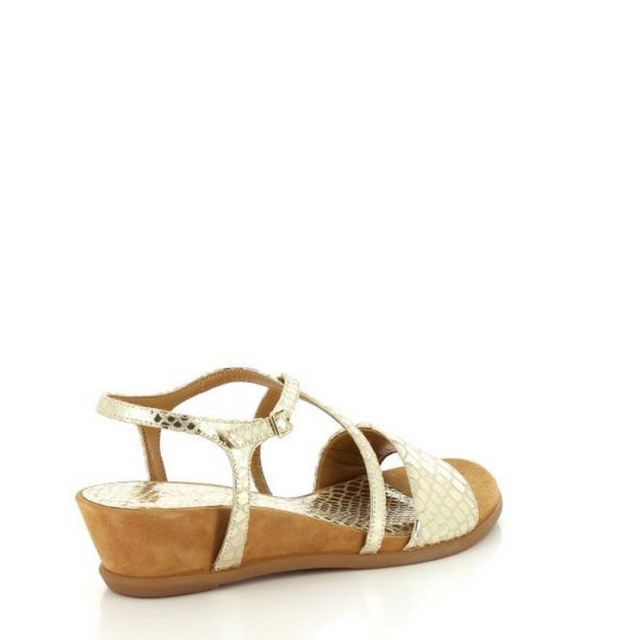 Womens Unisa | Unisa Bakiosin Gold Wedge Sandal