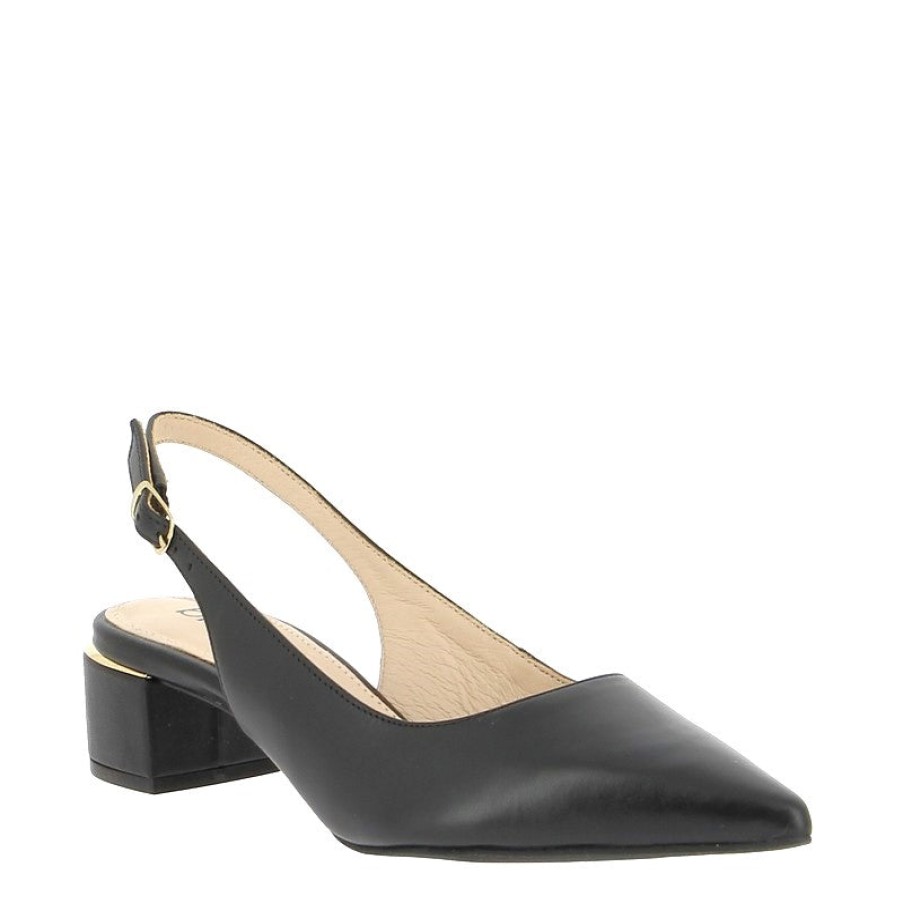 Womens Brazilio Mid Heels | Brazilio 1470509 Black Slingback Heel