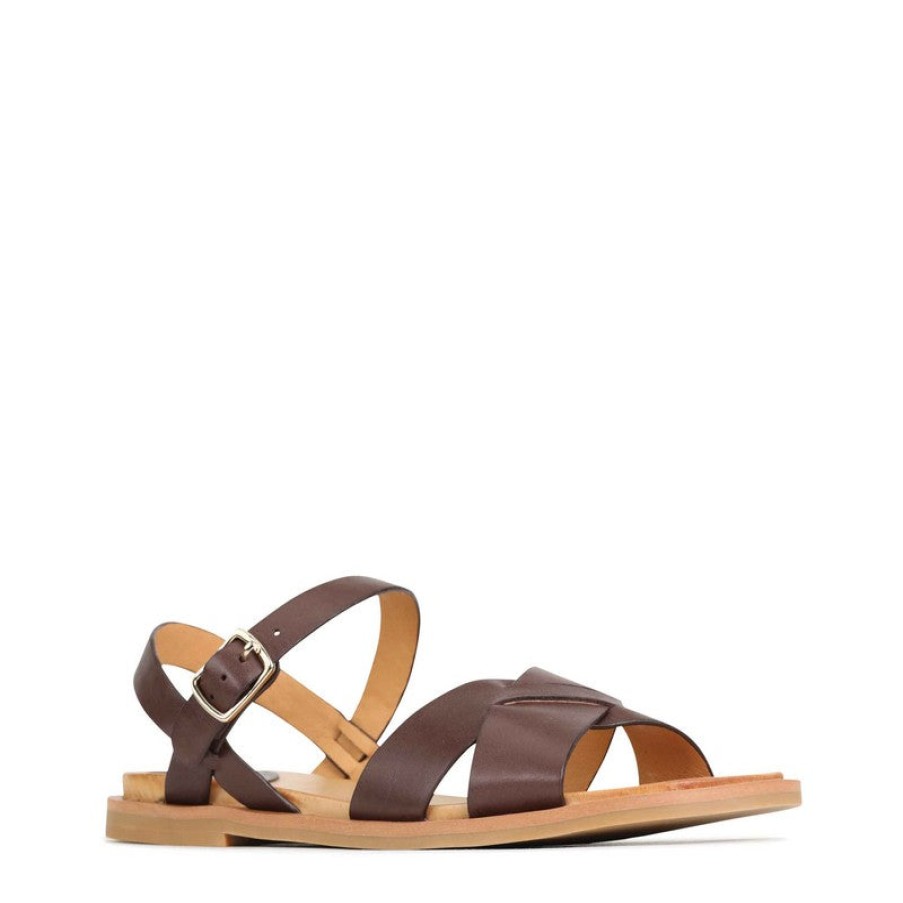 Womens Eos | Eos Jel Dark Brown Flat Sandal