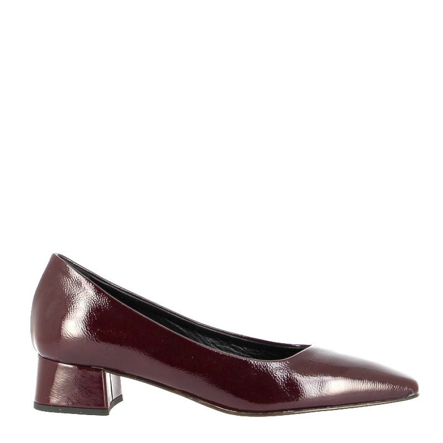 Womens Piazza Grande Low Heels | Piazza Grande A4556 Bordo Patent Pump